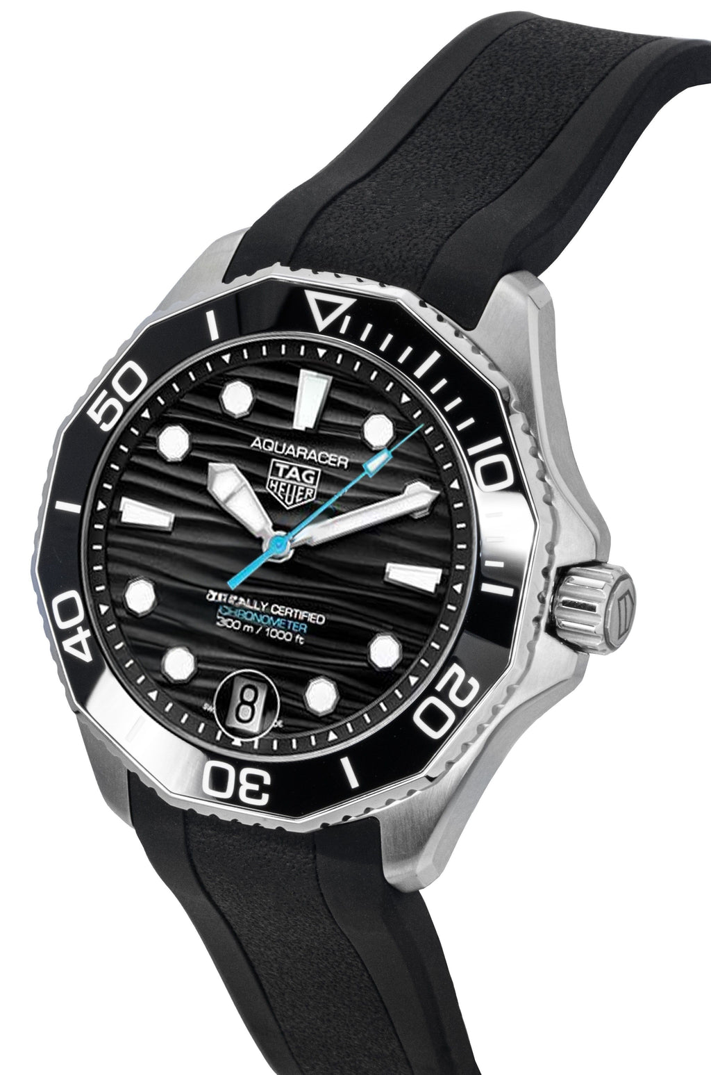 Tag Heuer Aquaracer Rubber Strap Black Dial Automatic Diver's WBP5110.FT6257 300M Men's Watch